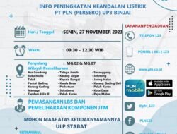 Pasang LBS dan Pemeliharaan JTM, ULP PLN Stabat Akan Padamkan Listrik Sementara